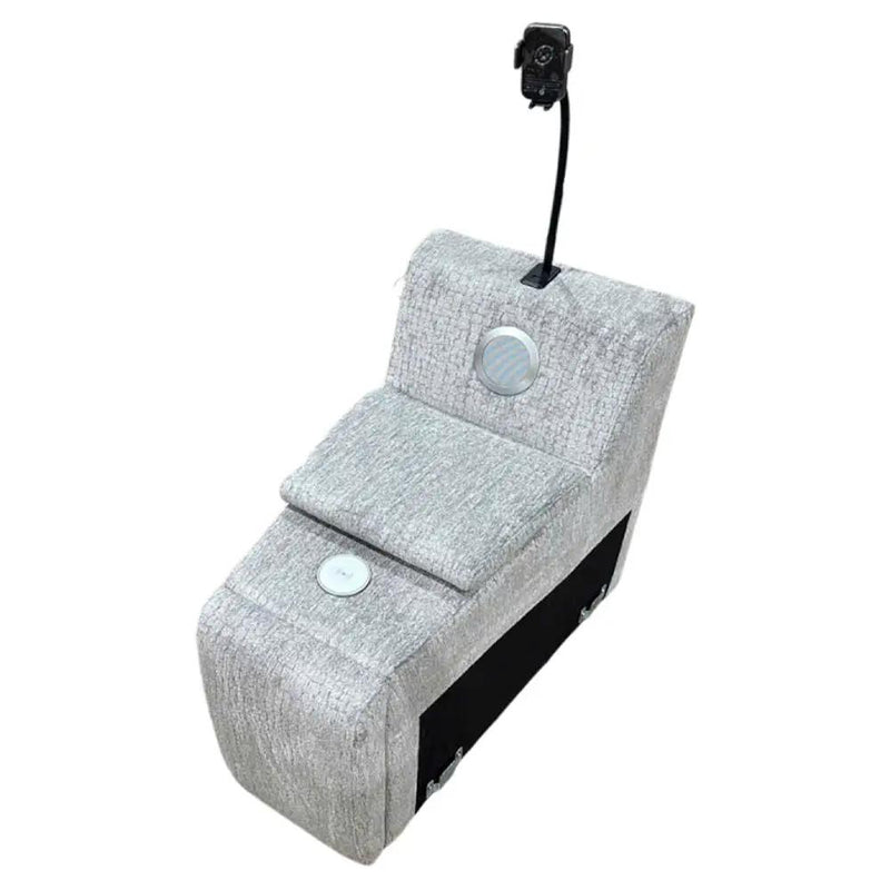 Fullar - Modular Console With Wireless Charger - Light Gary Chenille by Unique Piece Furniture