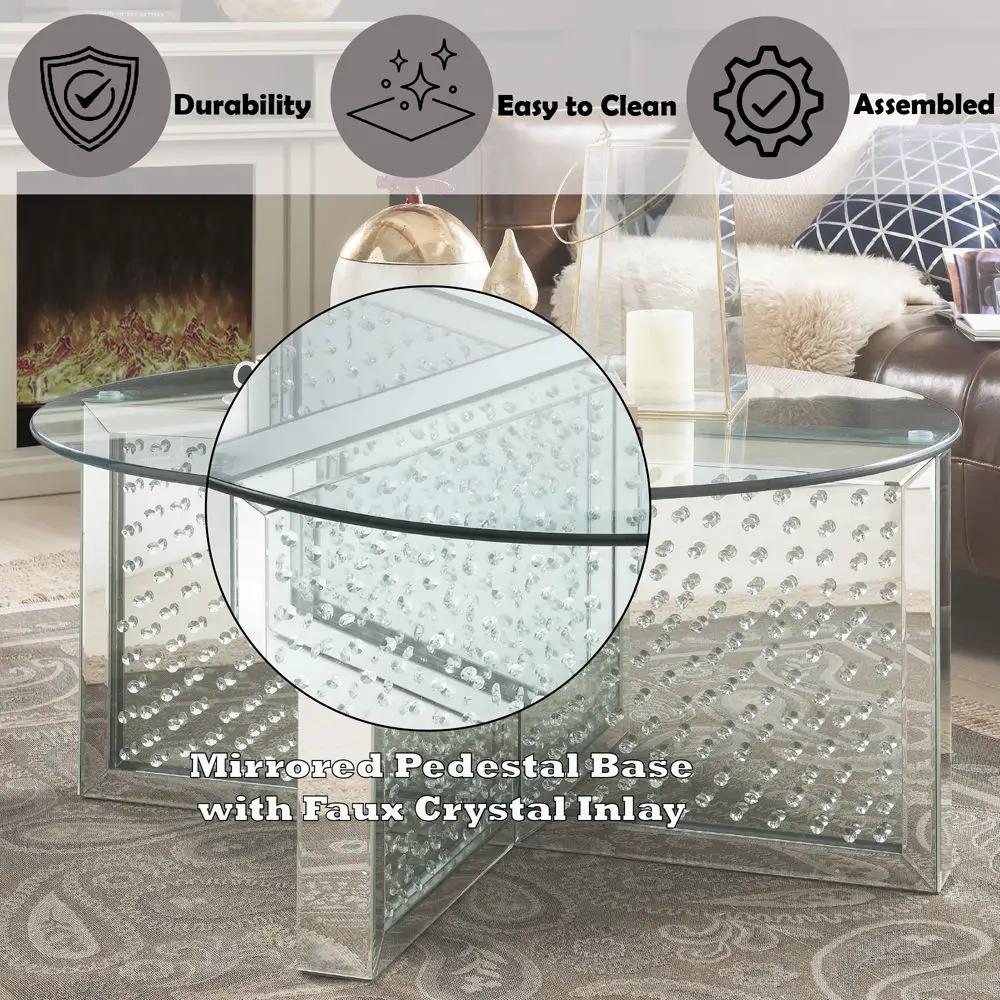 Nysa - Coffee Table - Mirrored & Faux Crystals by Unique Piece Furniture