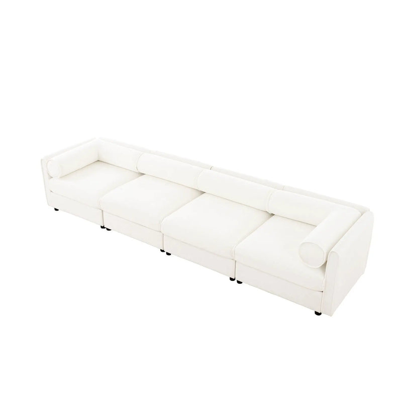 Stylish Sofa With Storage Seat And Cylindrical Backrest by HouseOfZazla
