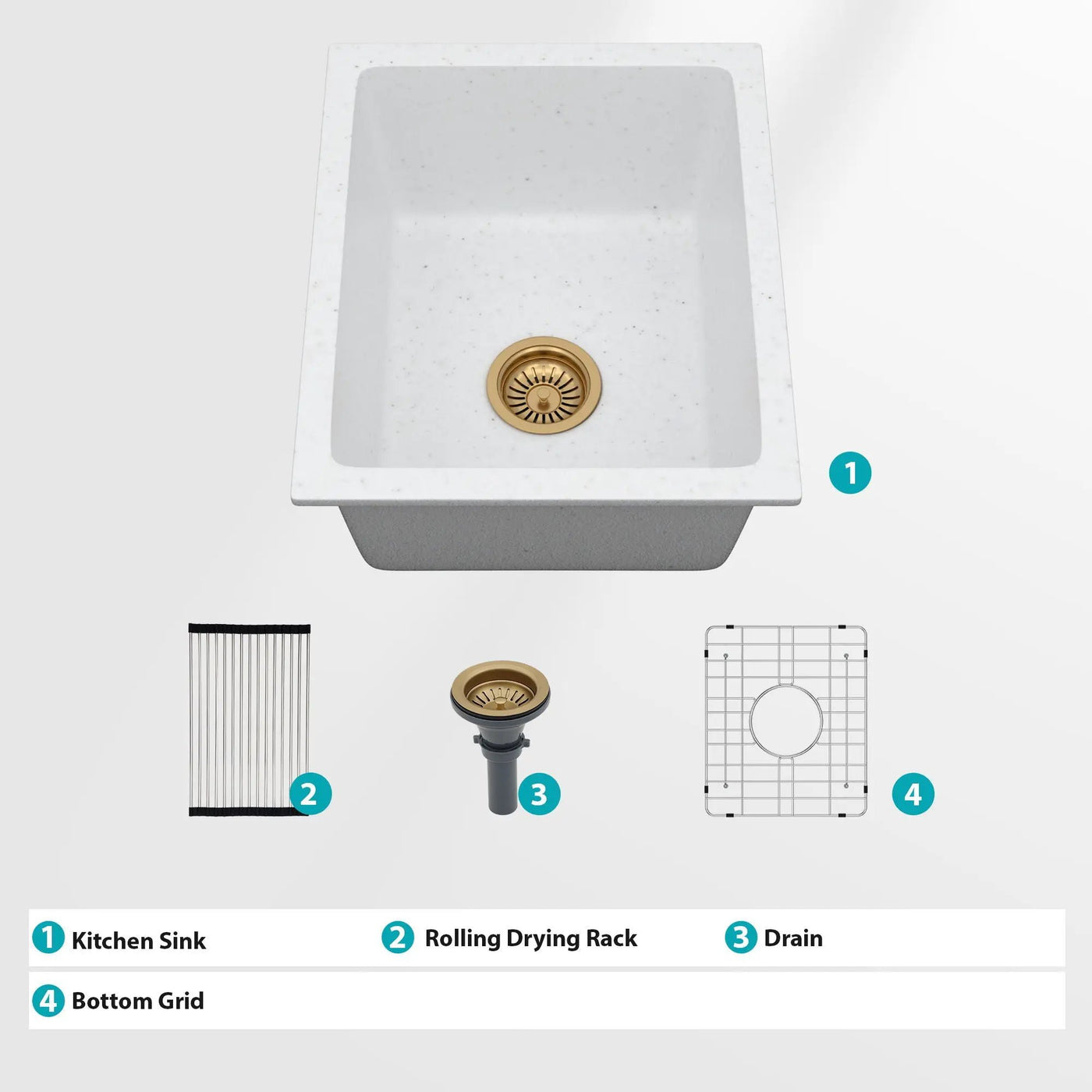 Quartz Composite Undermount Single Bowl Kitchen Sink by HouseOfZazla