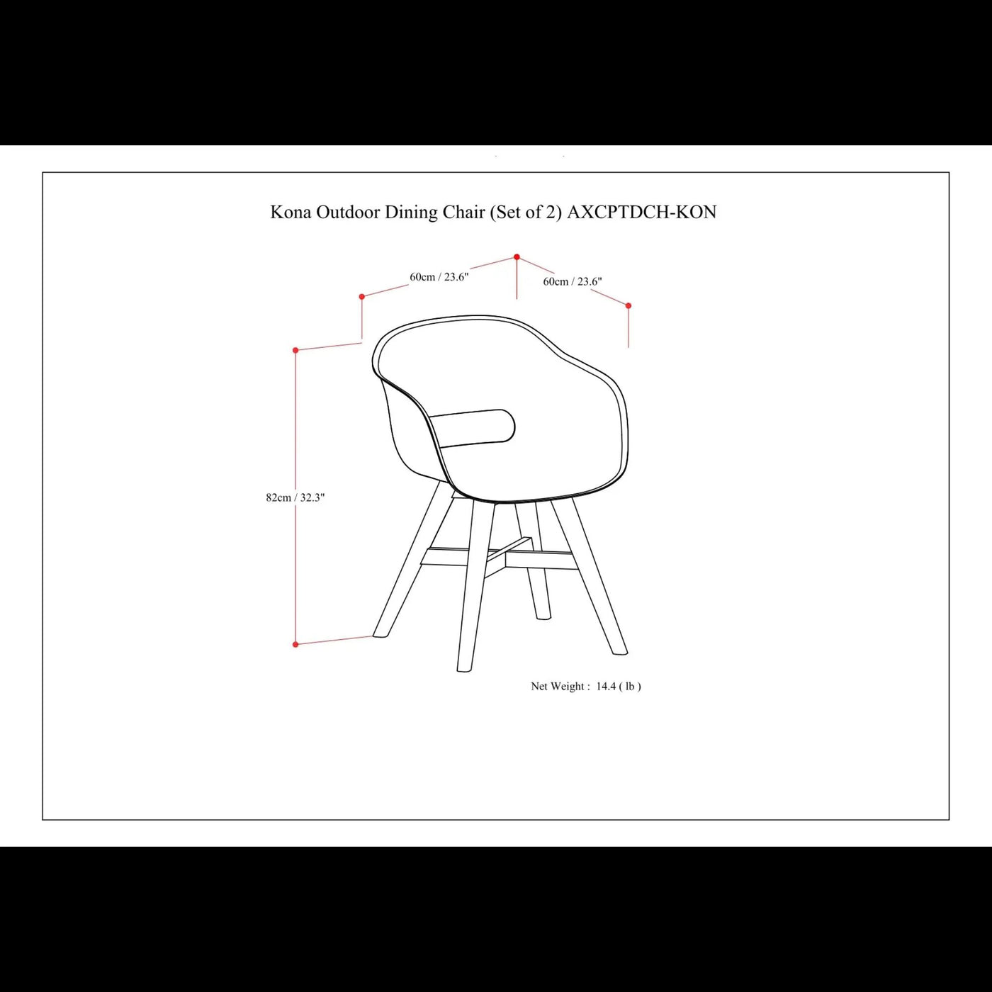Kona - Outdoor Dining Chair In Plastic (Set of 2) by HouseOfZazla