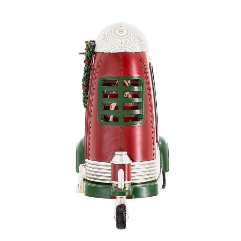 Christmas Plastic / Resin Camper With Mr & Mrs Santa Tea Time LED / Water Spinning / 2 Way Switch, 3*AA Required - Red by Unique Piece Furniture