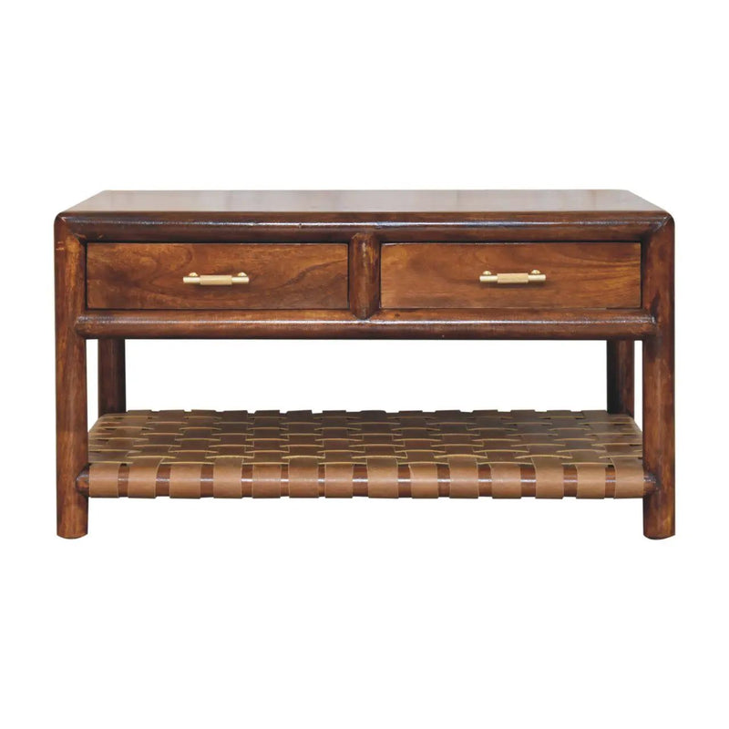 Regency - Woven Console Table With 2 Drawers - Brown by Unique Piece Furniture