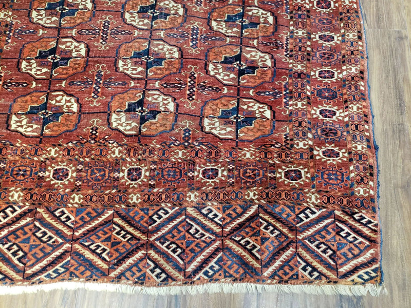 4x7 Antique Yamud Rug Russian Rug Turkoman Rug Fine Weave Rug by Jewel Rugs