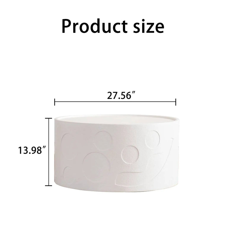 Round Side Table with Handcrafted Relief Design by HouseOfZazla
