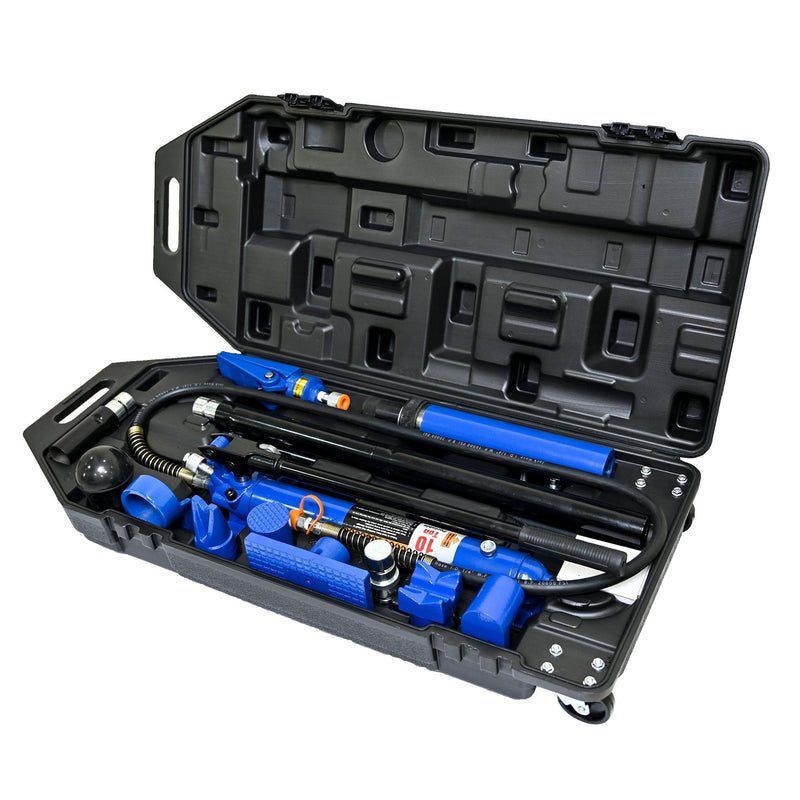 10 Ton Portable Hydraulic Equipment Kit For Metal Work - Black / Blue by HouseOfZazla