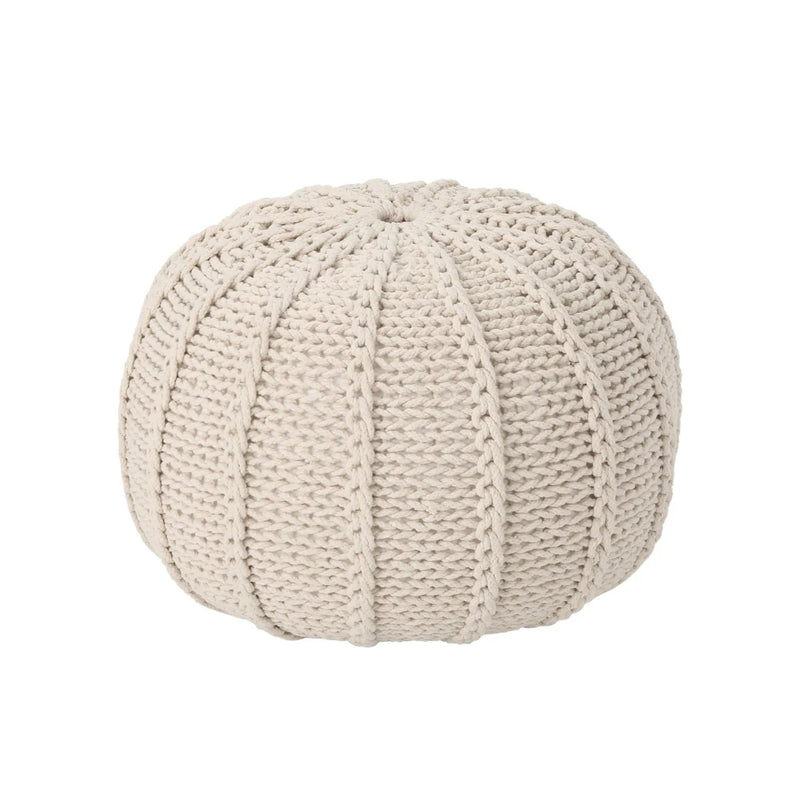 Bordeaux - Knitted Round Pouf Ottoman And Floor Cushion by Unique Piece Furniture