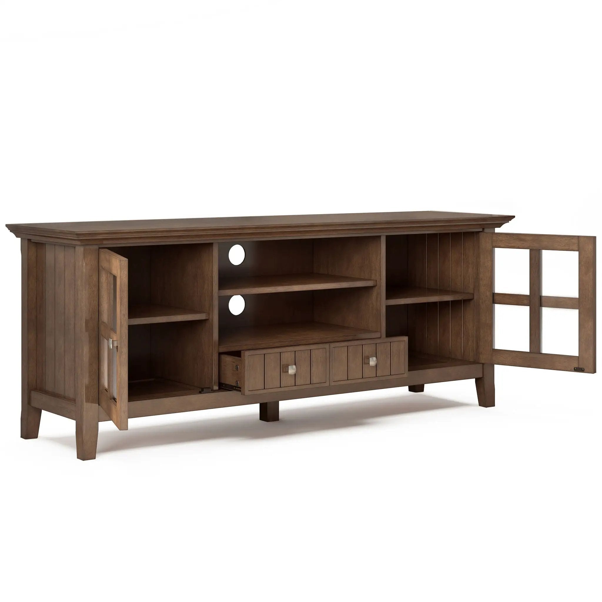 Acadian - TV Media Stand - Rustic Natural Aged Brown by Unique Piece Furniture