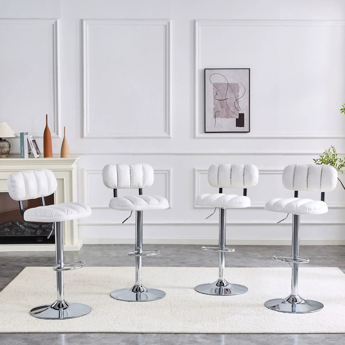Adjustable Height Bar Stools With Footrest For Kitchen Island (Set of 2) by Unique Piece Furniture