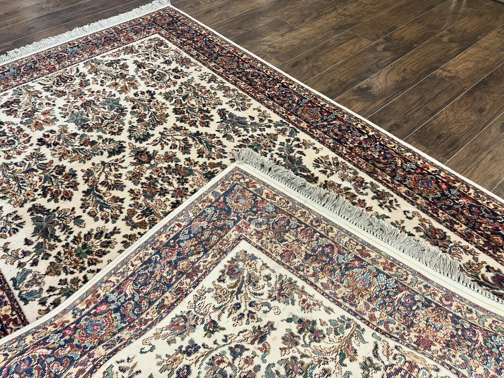 Karastan Rug 5.9 x 9, Ivory Sarouk #760, Wool Vintage Original Collection 700 Series by Jewel Rugs