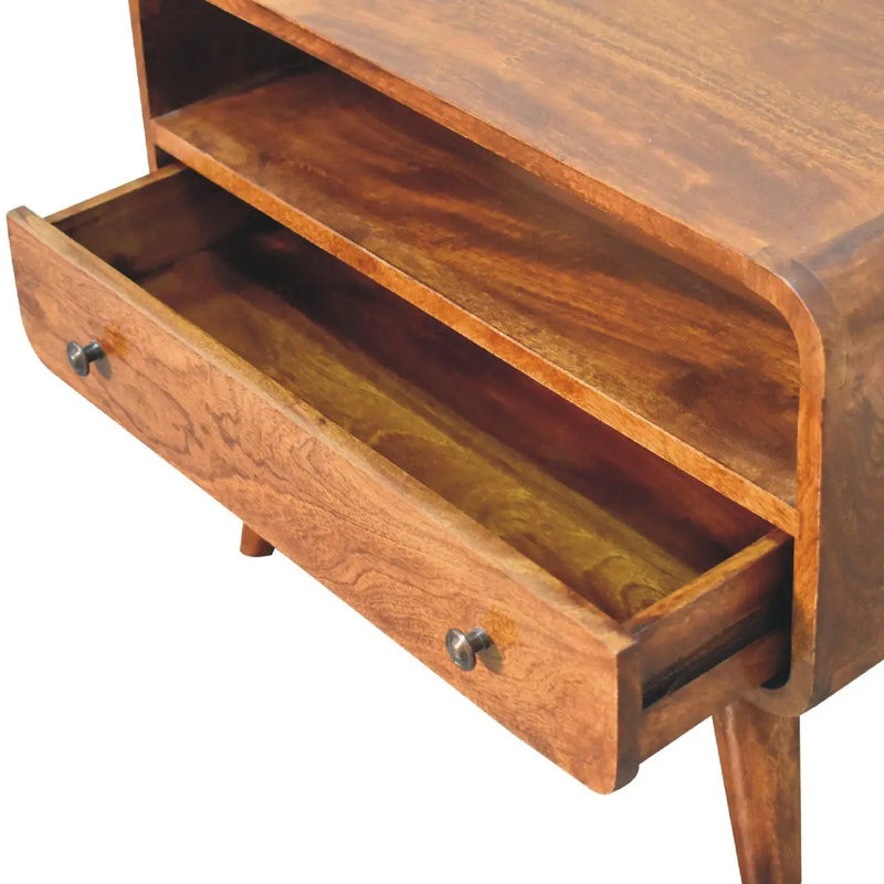 Mini Curved Media Unit - Chestnut by HouseOfZazla