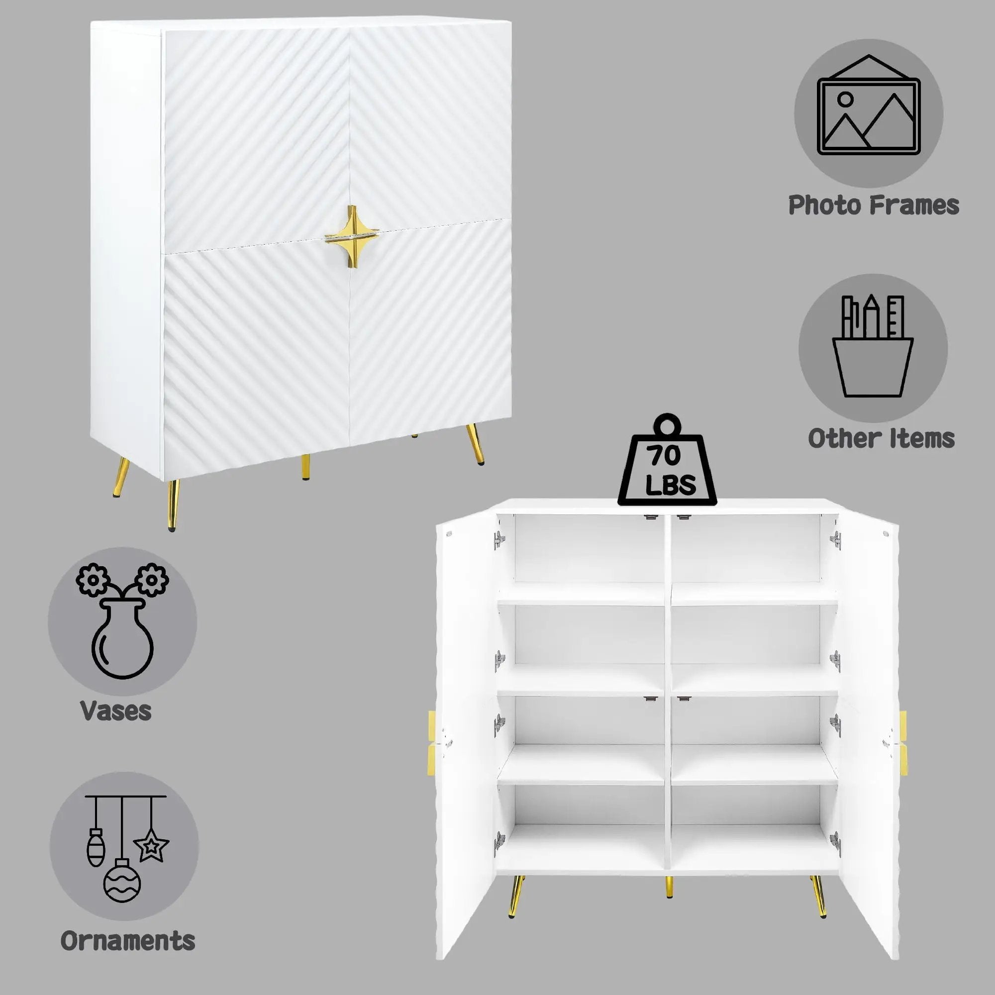 Gaines - High Gloss Accent Cabinet by HouseOfZazla