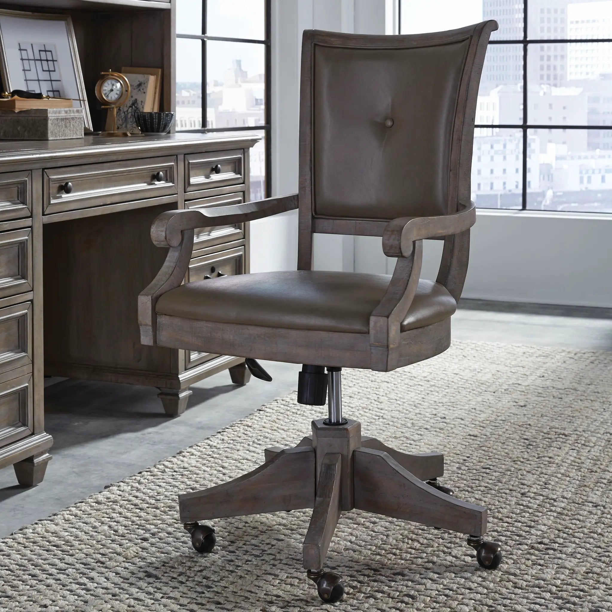 Lancaster - Fully Upholstered Swivel Chair - Dove Tail Gray by Unique Piece Furniture