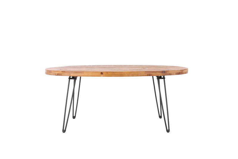 Oval Natural Reclaimed Wood Foldable Cocktail Table For Your Living Room - Natural by Unique Piece Furniture