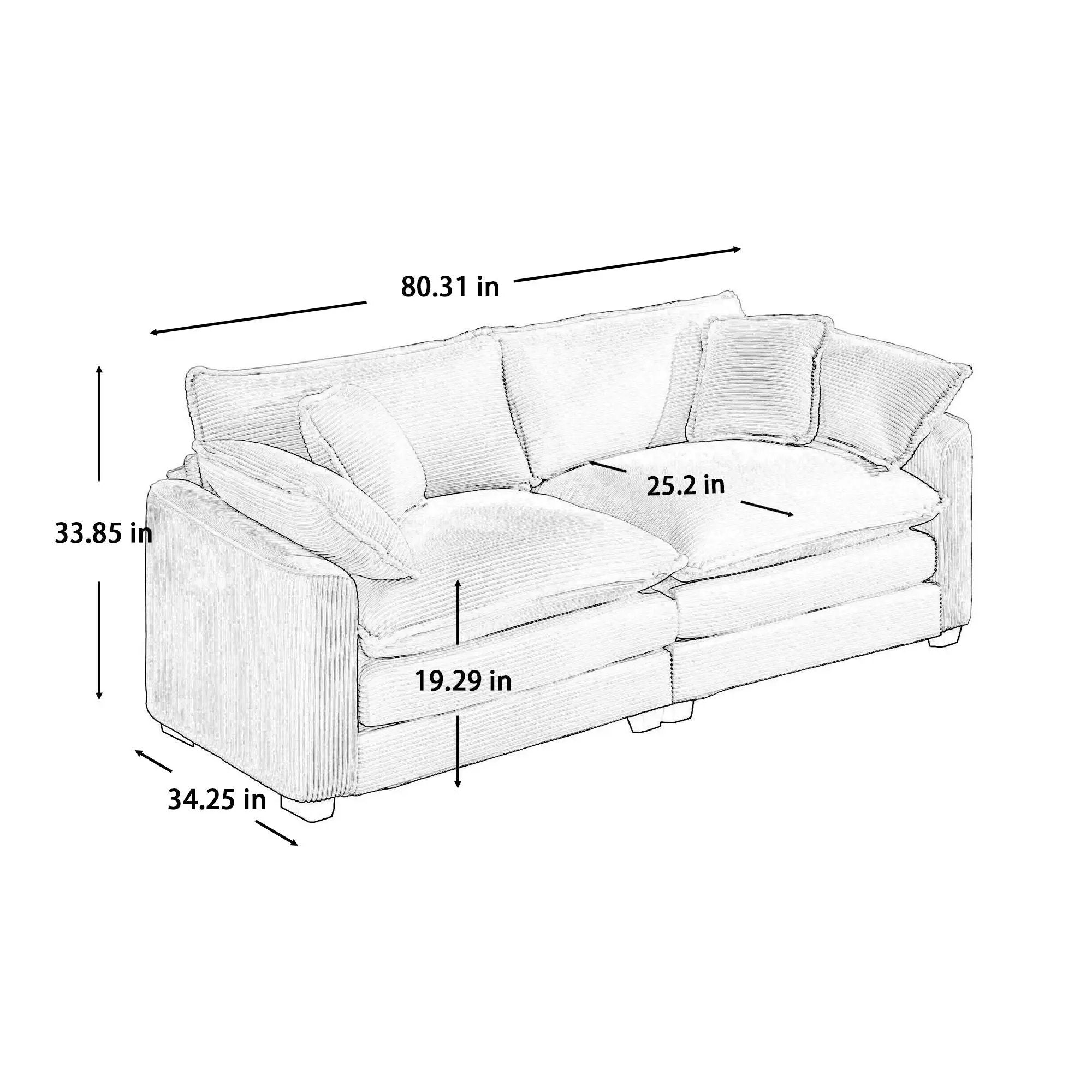 Elegant Oversized Sectional Sofa Set With Deep Seats And Flexible Layout by HouseOfZazla