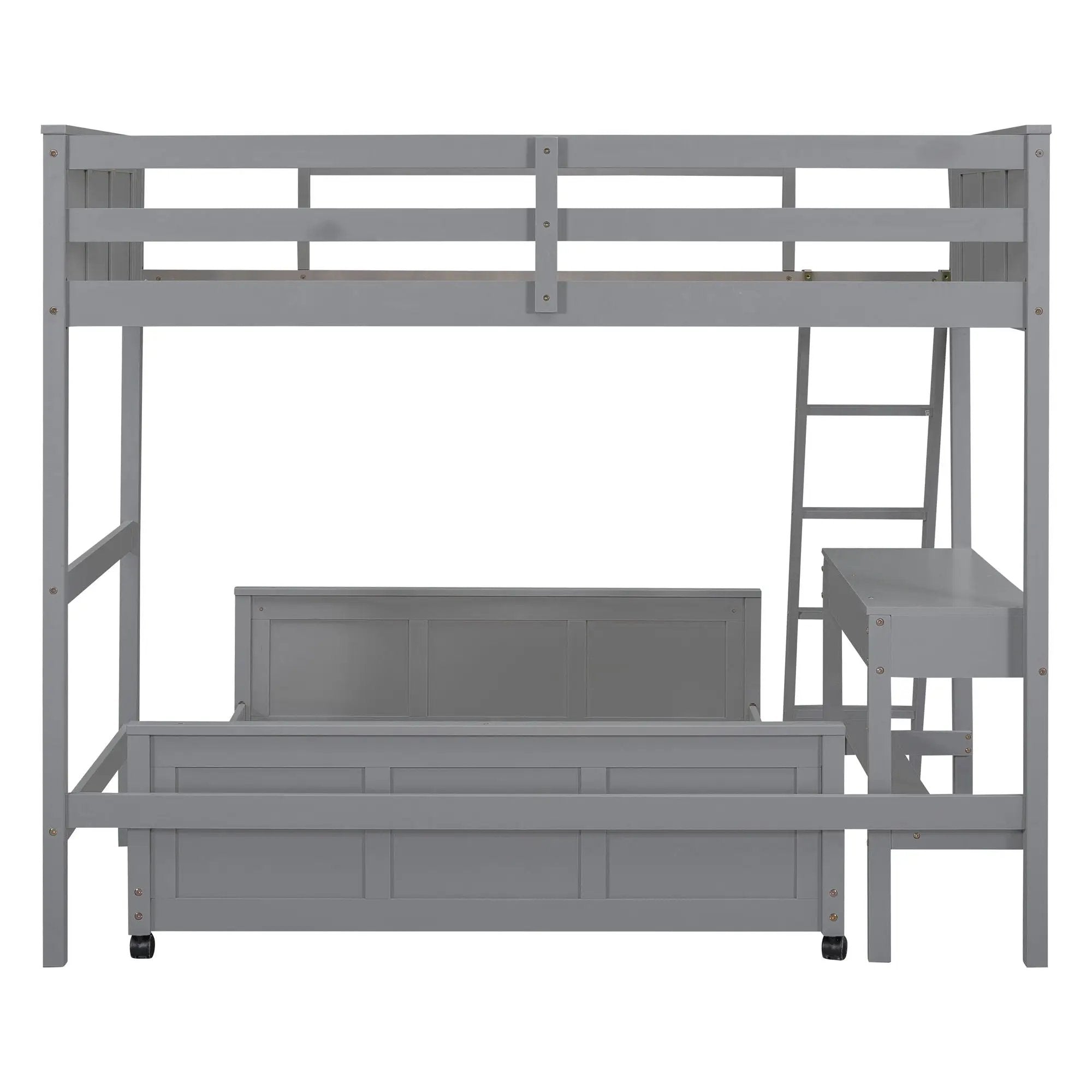 Full Over Full Bunk Bed With Desk by Unique Piece Furniture