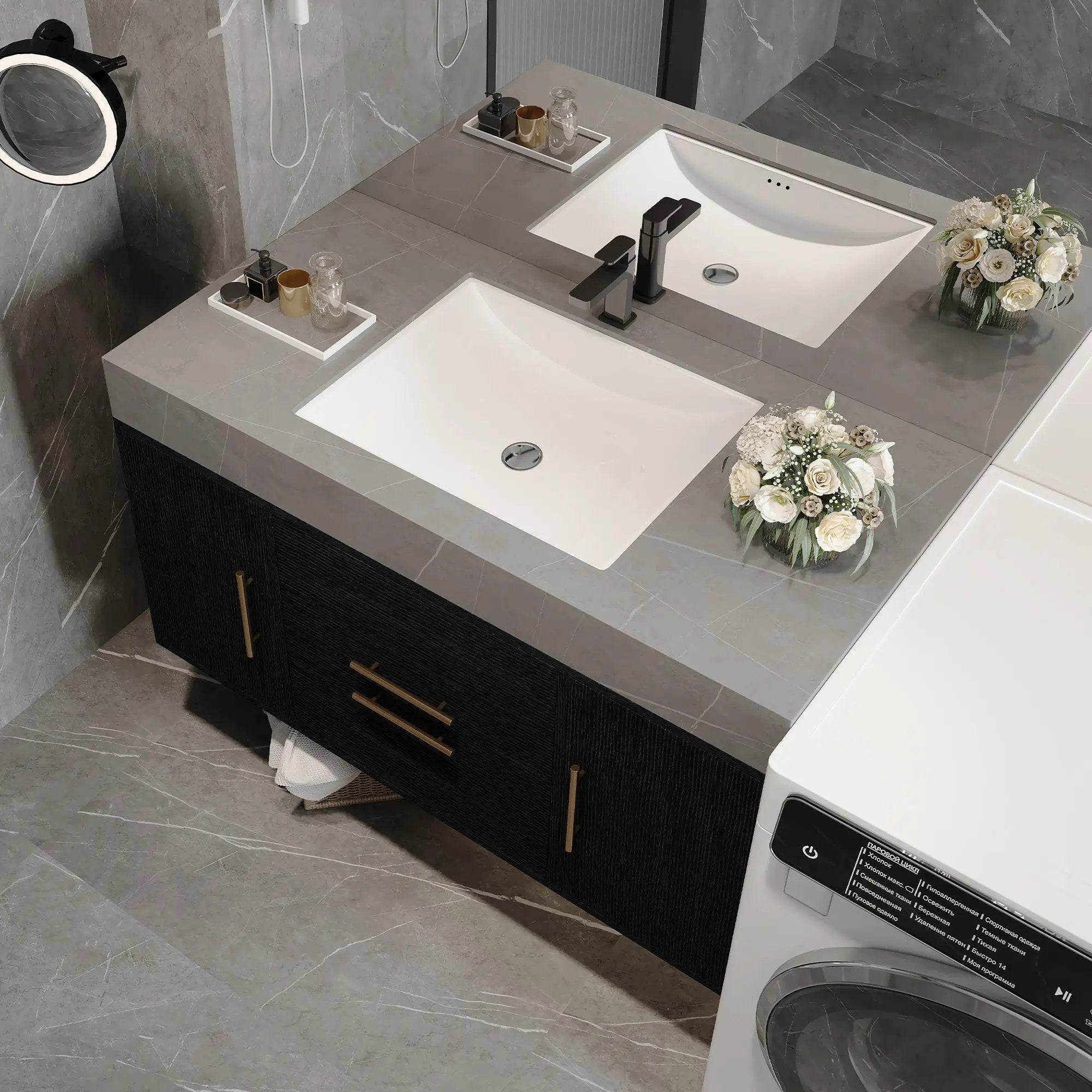 39.4 Inches Single Contemporary Floating Bathroom Vanity by HouseOfZazla