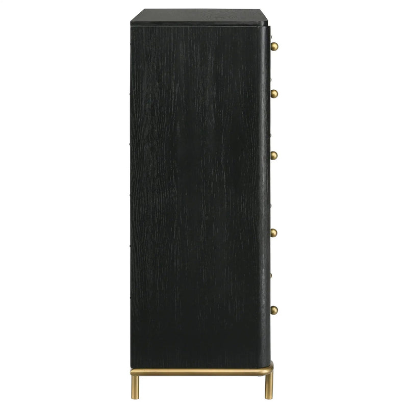 Anser - 5 Drawer Chest, Bedroom Storage Furniture - Black by HouseOfZazla