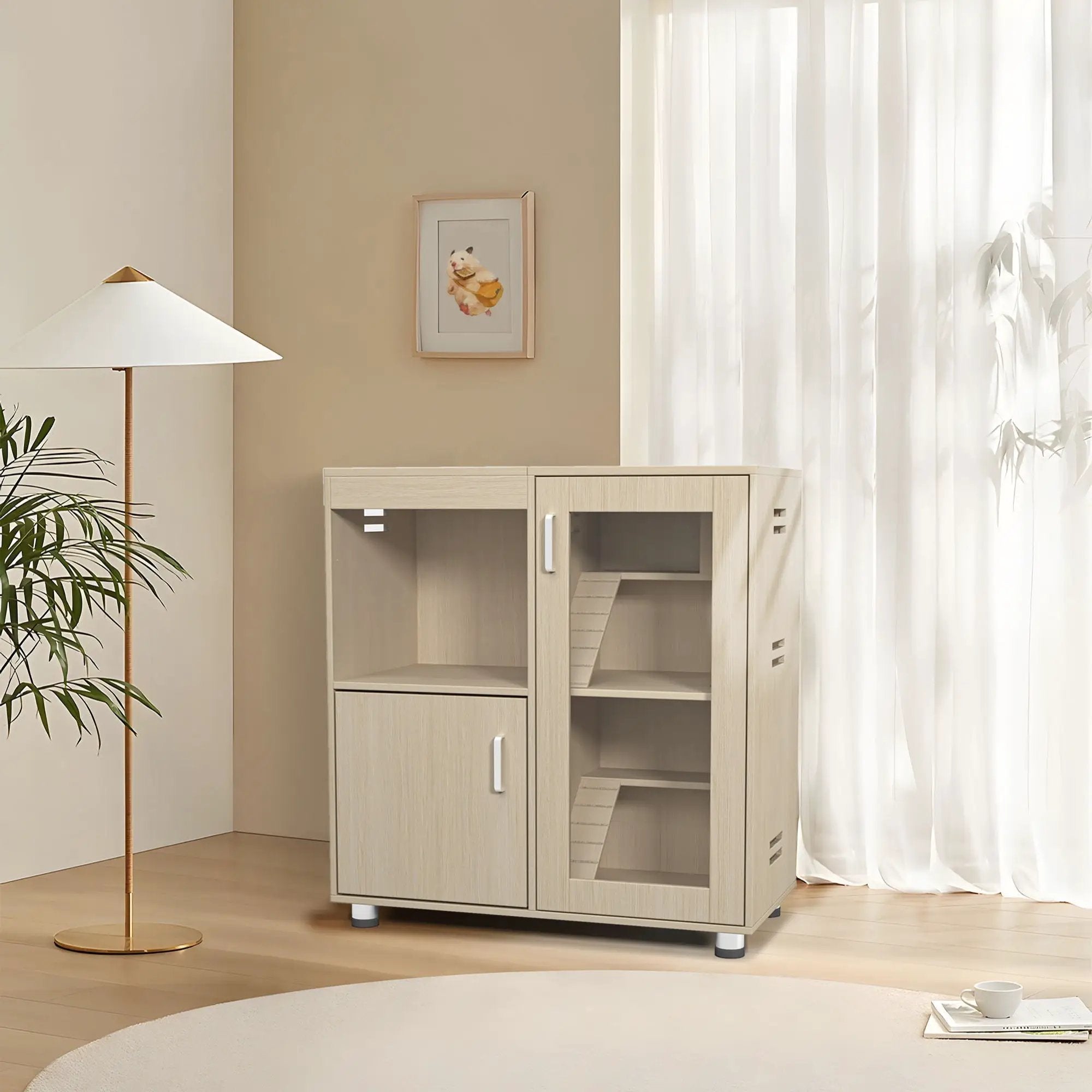4 Tier Hamster Cage With Acrylic Windows And Storage Cabinet by HouseOfZazla