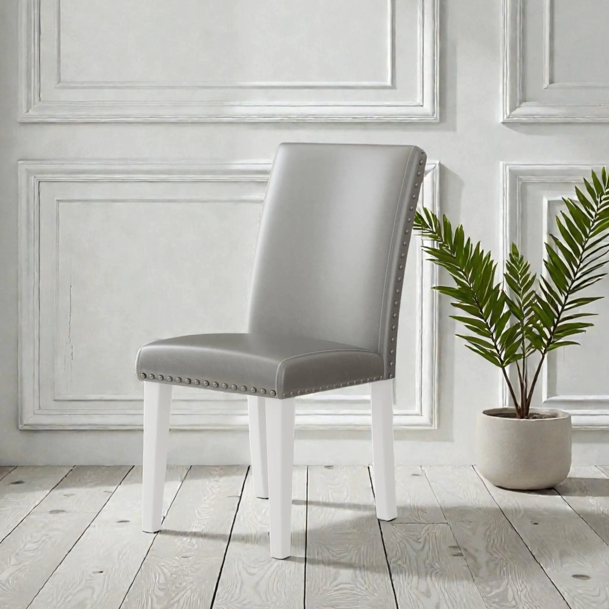 Upholstered Dining Chair With High Back Design (Set of 2)