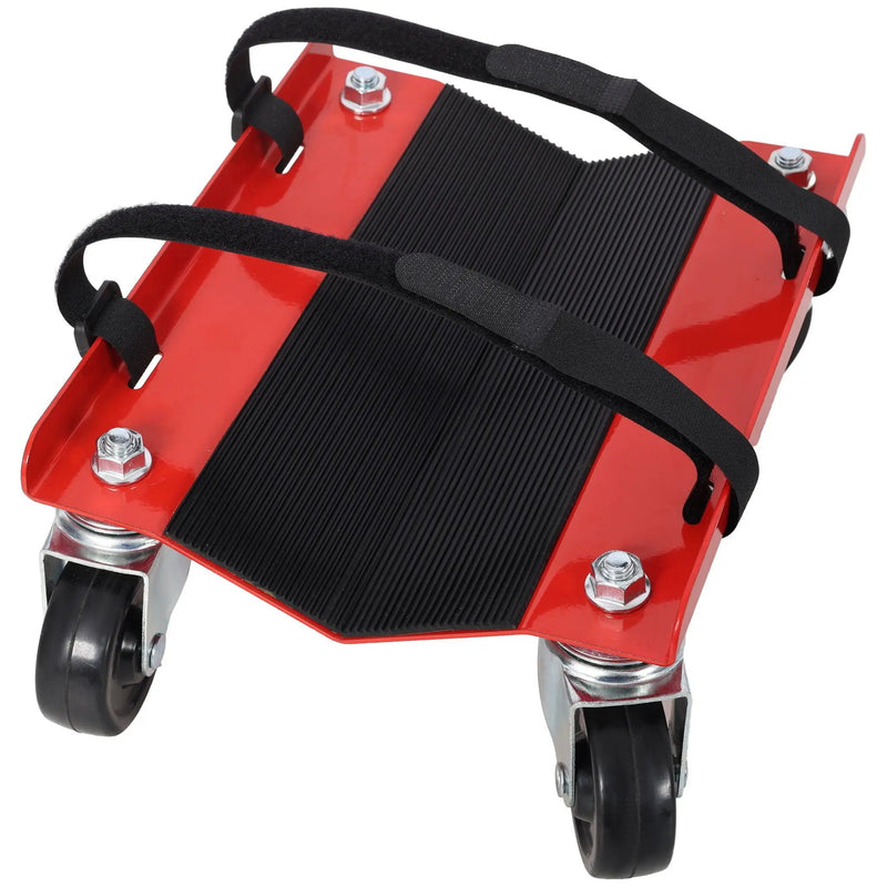 Heavy Duty Snowmobile Dolly V Slide With 2.5" Swivel Casters, Rubber Pad, 1500Lbs Capacity Steel - Red by HouseOfZazla