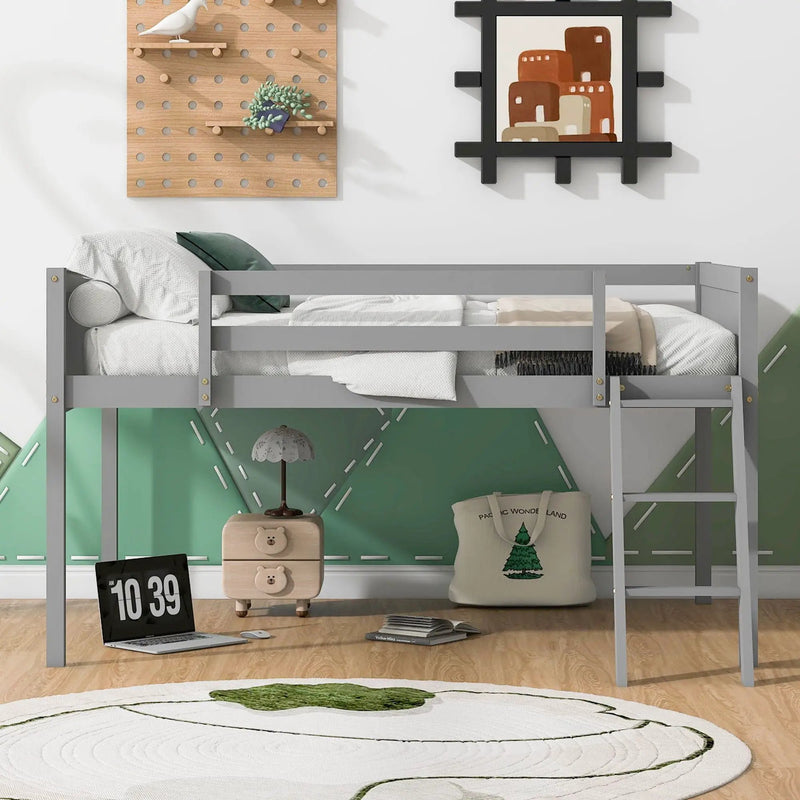 Low Loft Bed With Adjustable Ladder by Unique Piece Furniture