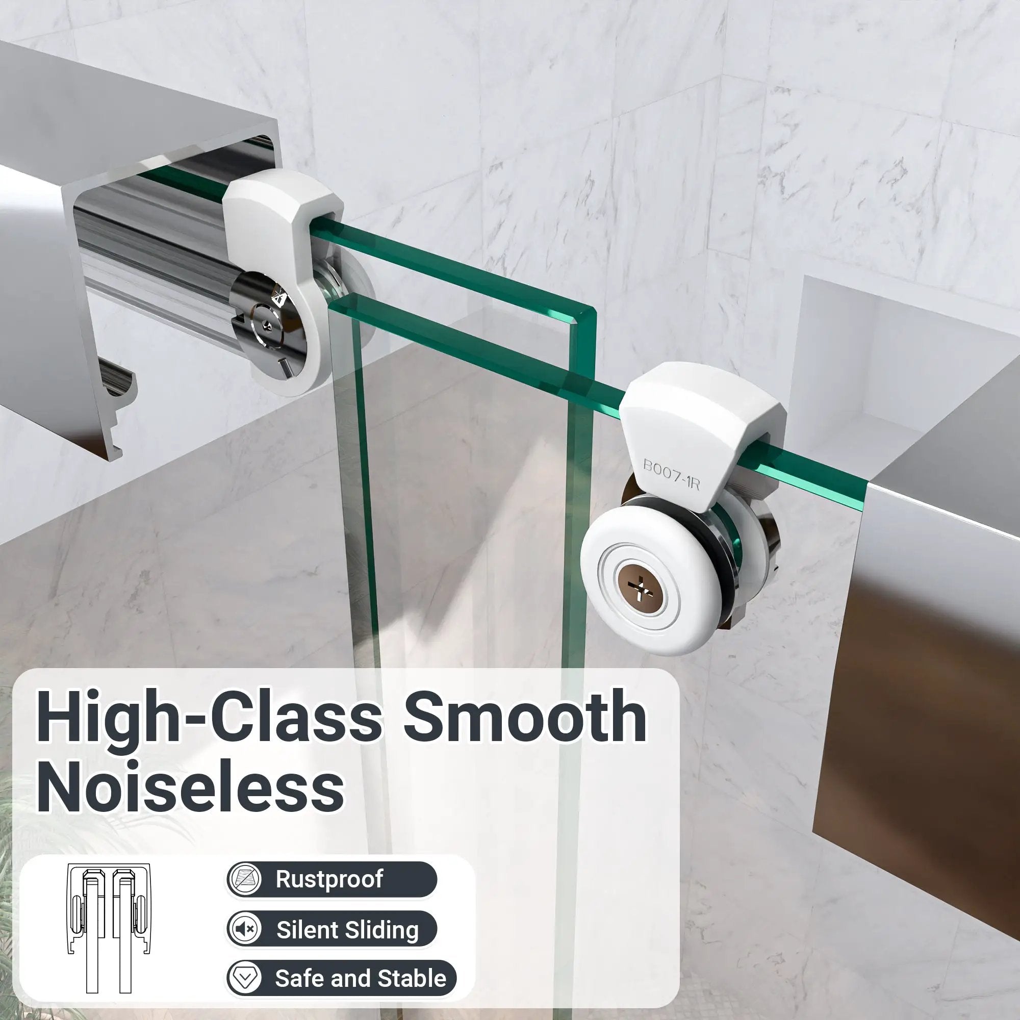 Semi-Frameless Double Sliding Shower Door by HouseOfZazla