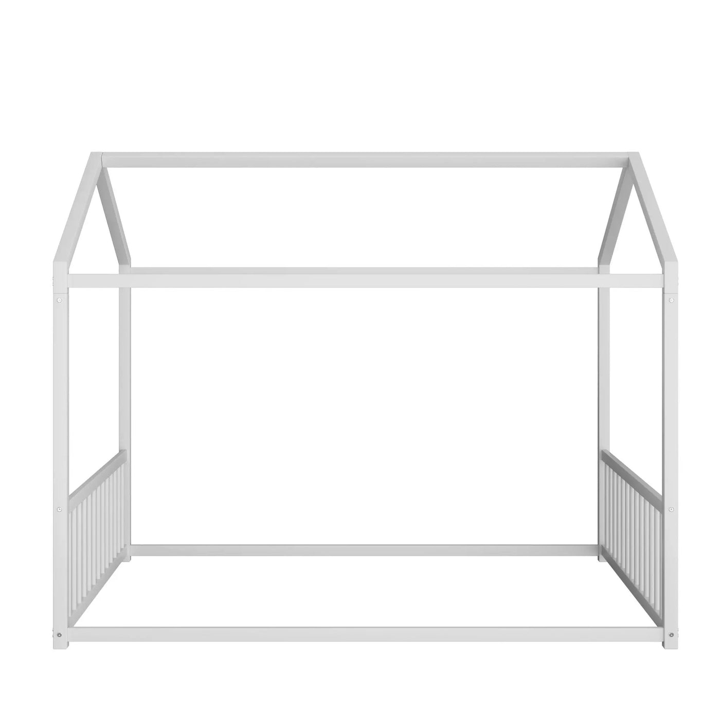 Montessori Style Floor House Shaped Bed With Safety Guardrails by HouseOfZazla