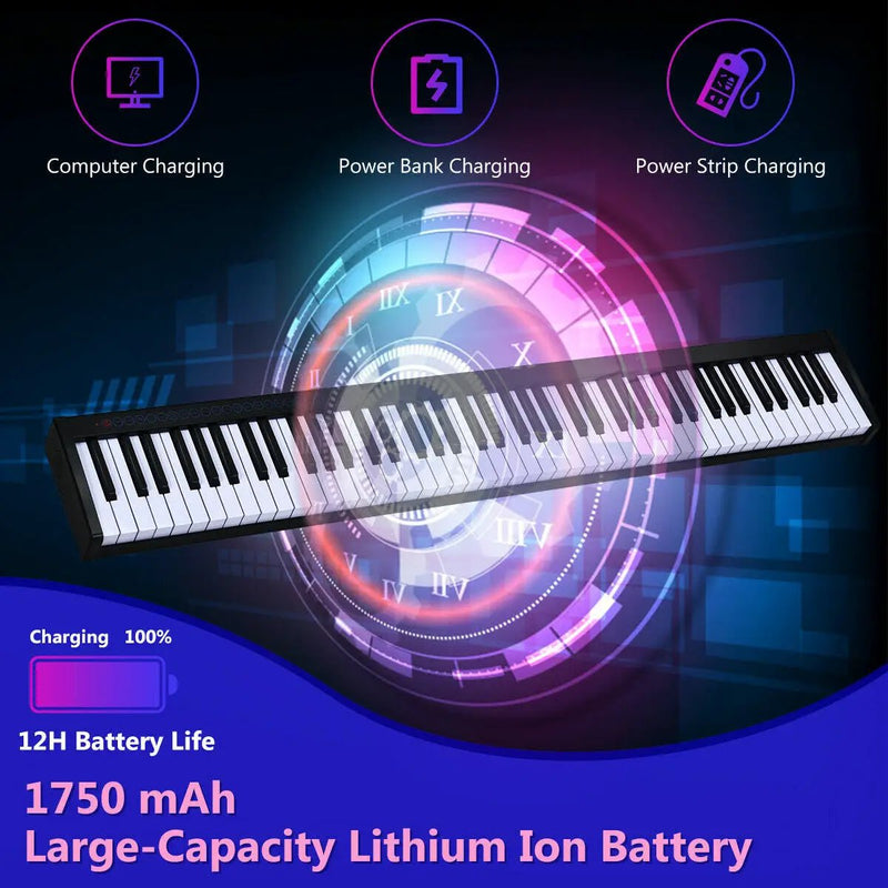 88-Key Portable Electronic Piano with Voice Function by DirectDeals