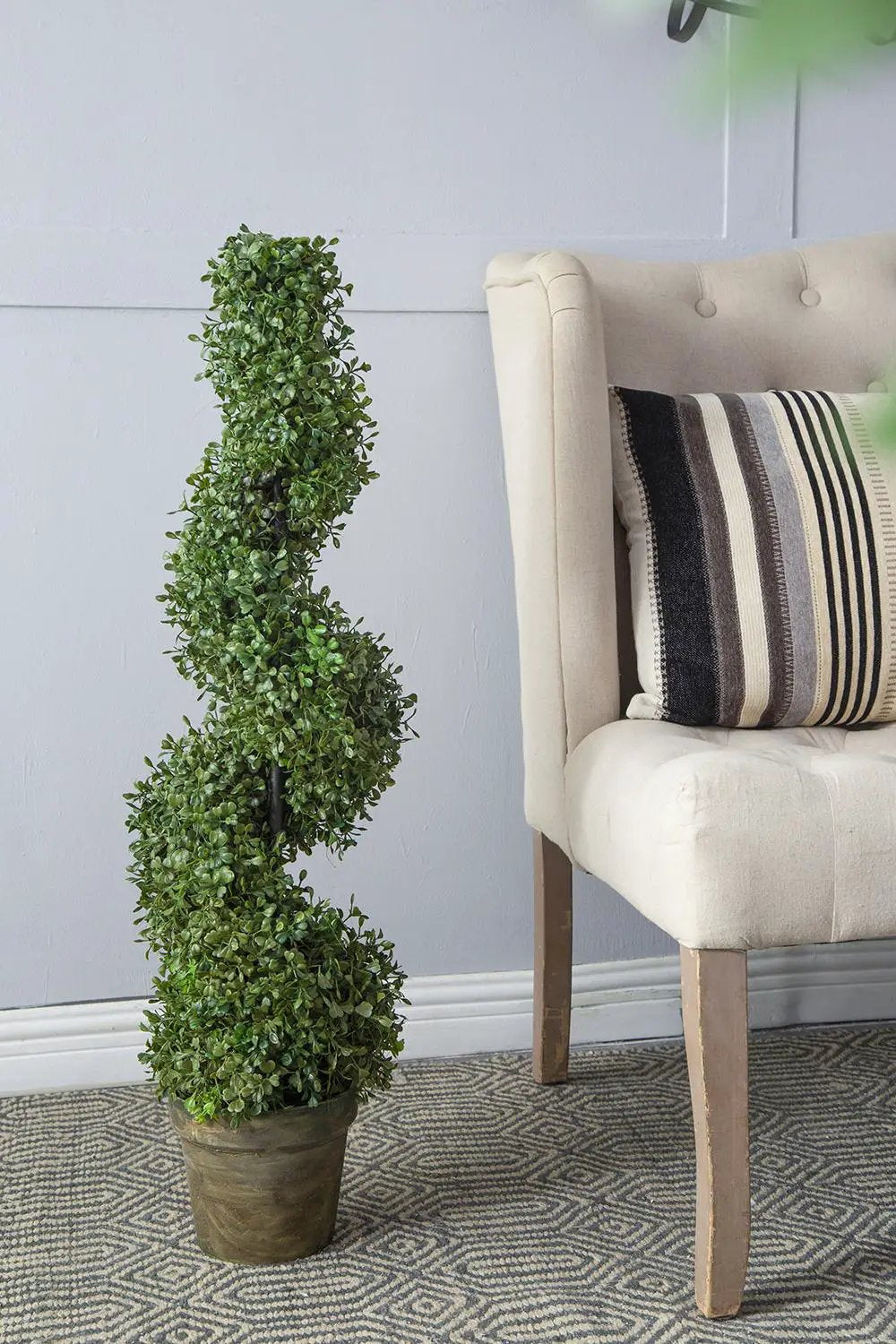 7.5x7.5x35" 3 Foot Tall Artificial Spiral Boxwood Tree by HouseOfZazla