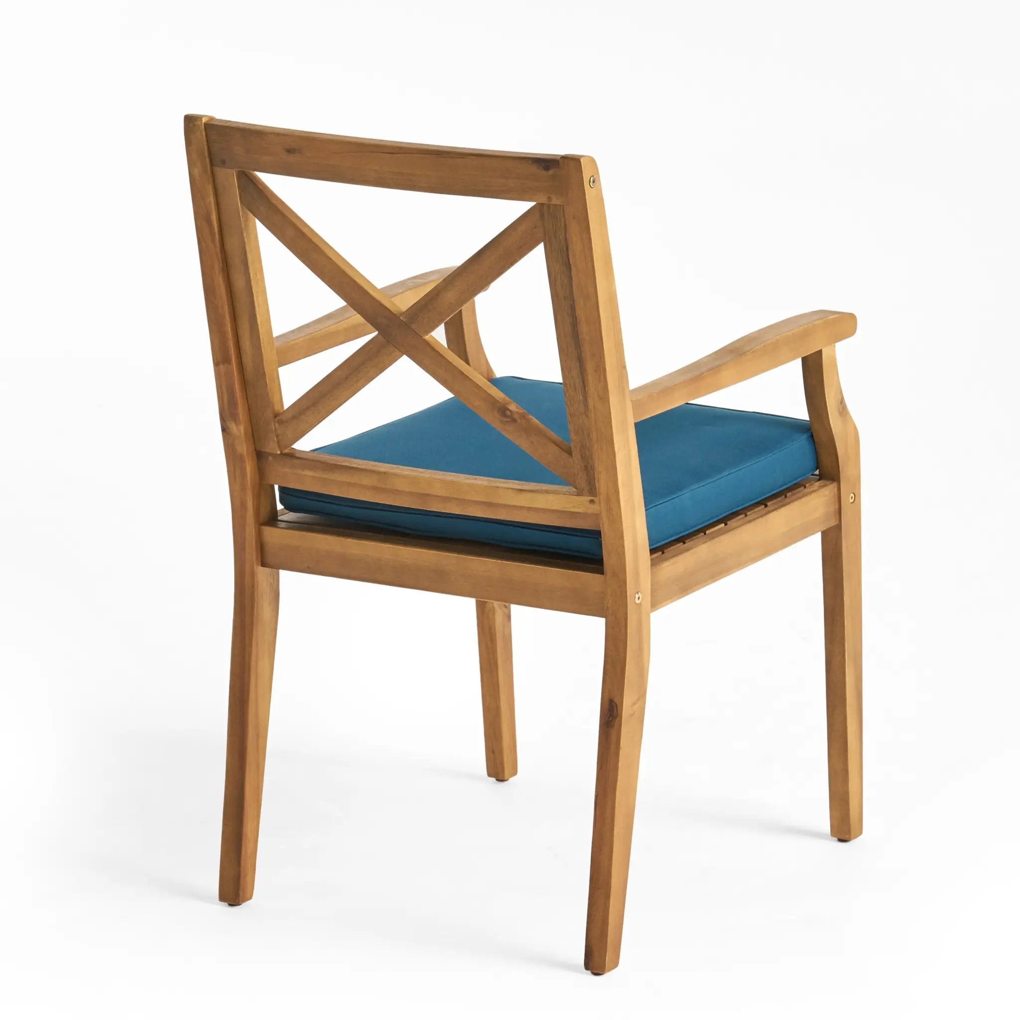 Perla Dining Chair 2pcs with Blue Cushions by HouseOfZazla