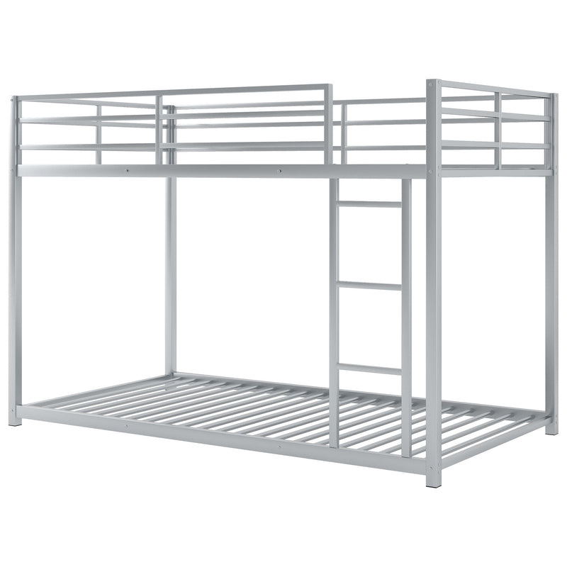 Metal Bunk Bed, Low Bunk Bed With Ladder by HouseOfZazla