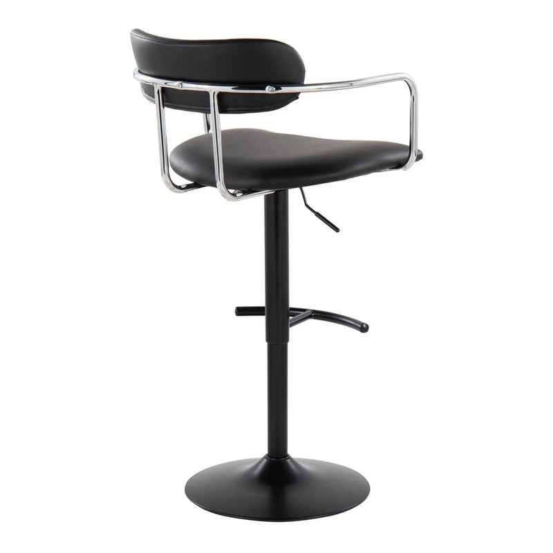 Demi - Contemporary Adjustable Height Barstool With Swivel With Rounded T Footrest (Set of 2) by Unique Piece Furniture