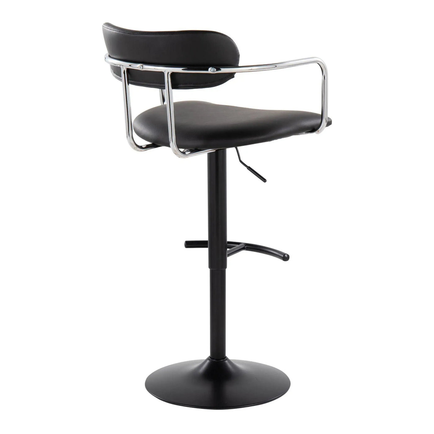 Demi - Contemporary Adjustable Height Barstool With Swivel With Rounded T Footrest (Set of 2) by HouseOfZazla