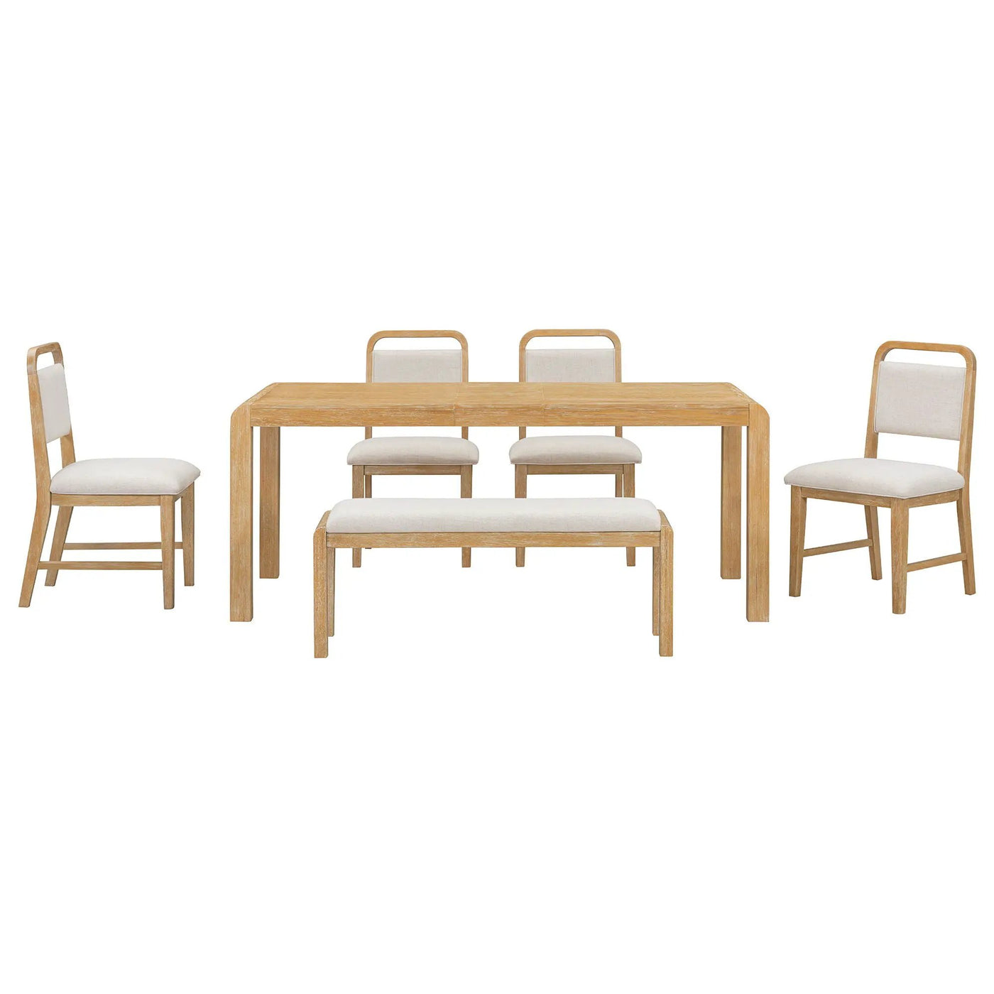 Extendable Dining Table Set With 4 Upholstered Chairs And 1 Bench by HouseOfZazla