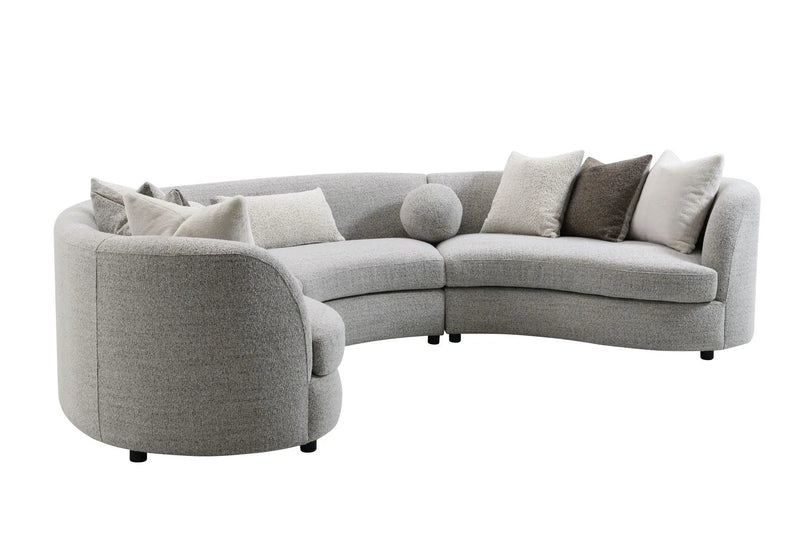 Ivria Boucle Sectional Sofa With 9 Pillows - Gray by HouseOfZazla