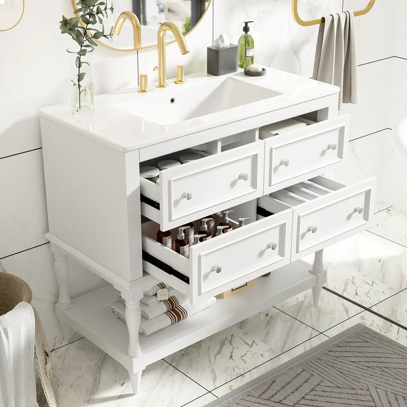 Bathroom Vanity Cabinet With Undermount Sink - 4 Drawer Set by HouseOfZazla