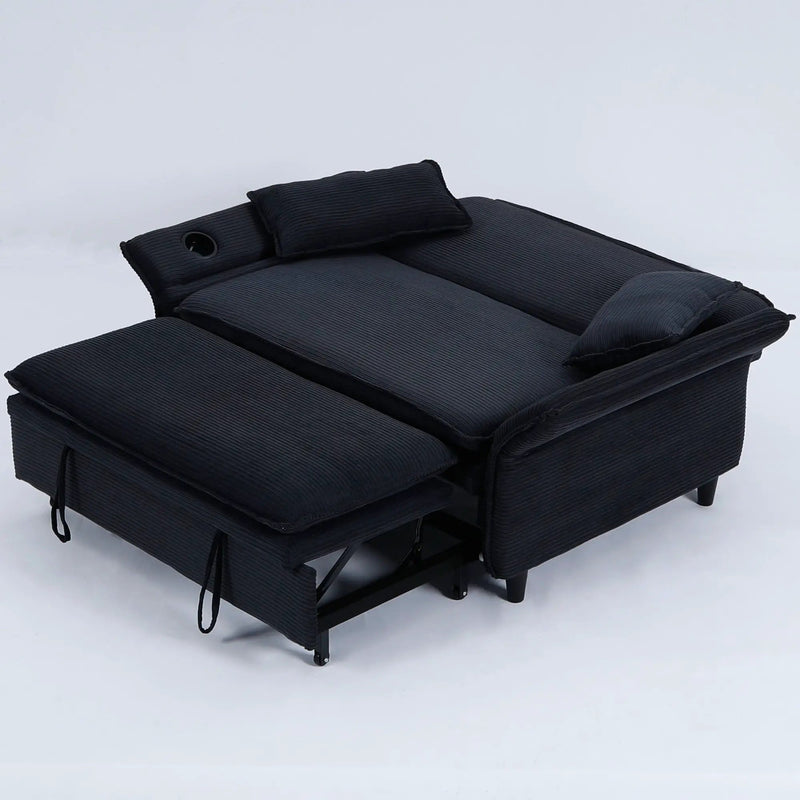 Modern Fabric Multi-Functional Sofa Bed With Adjustable Armrests And Backrests by Unique Piece Furniture