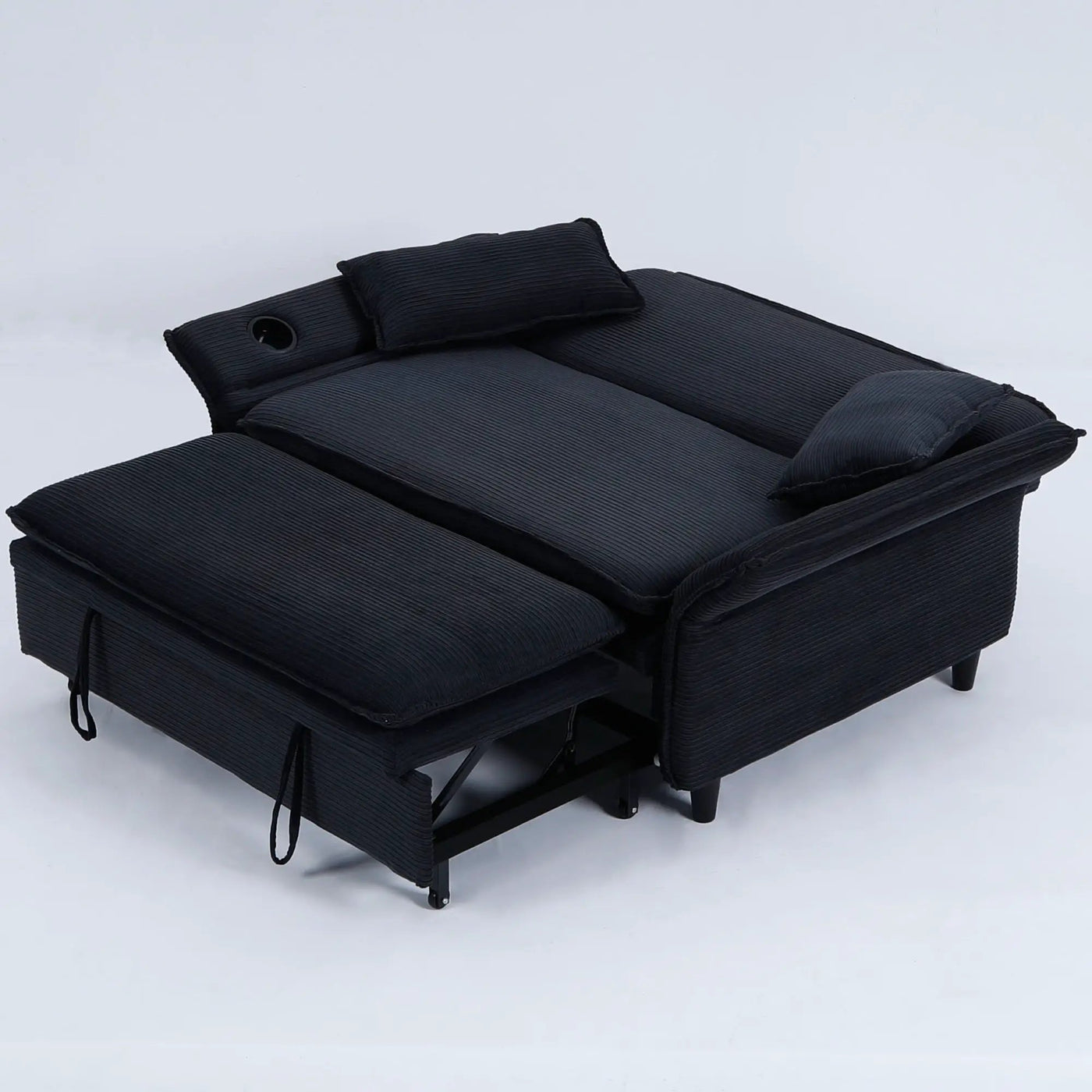 Modern Fabric Multi-Functional Sofa Bed With Adjustable Armrests And Backrests by Unique Piece Furniture