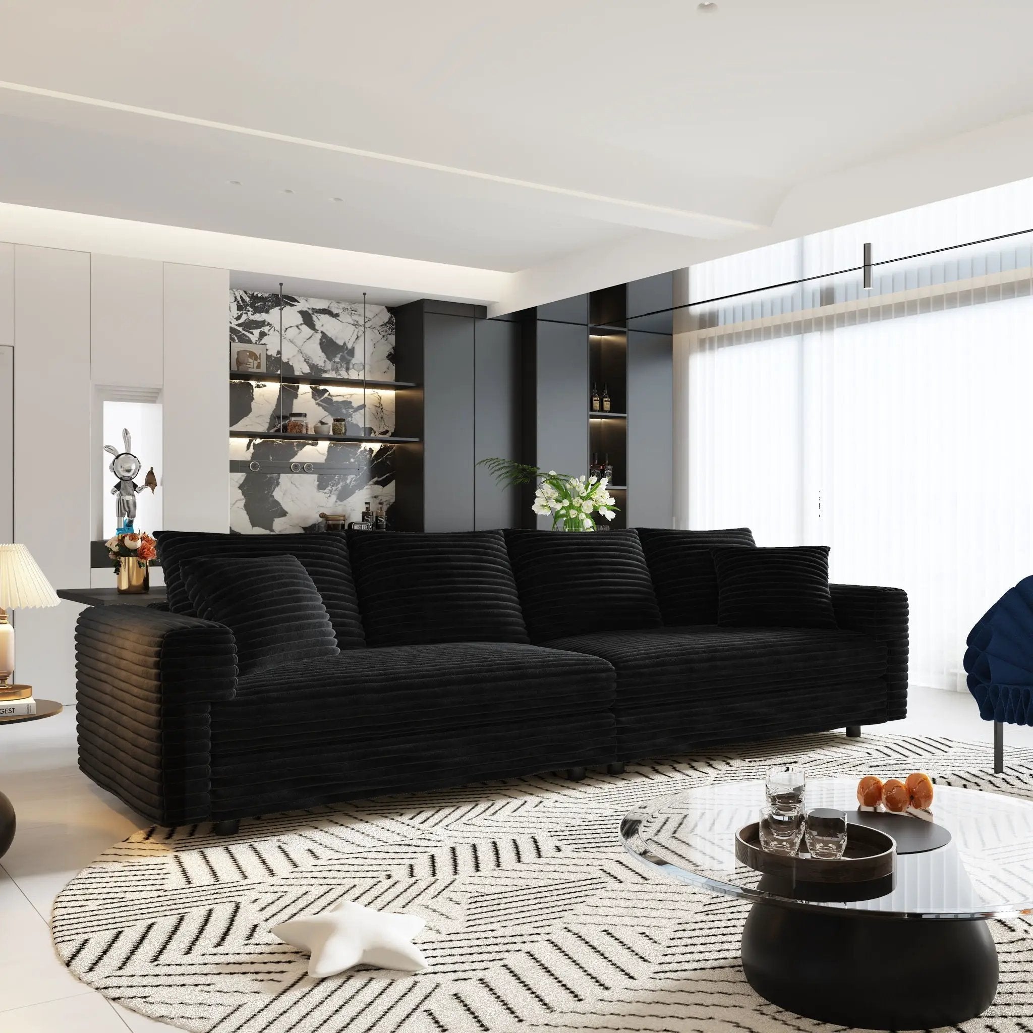 Modern Comfy Upholstered Sofa Cloud Couch & Deep Seat Couches by HouseOfZazla