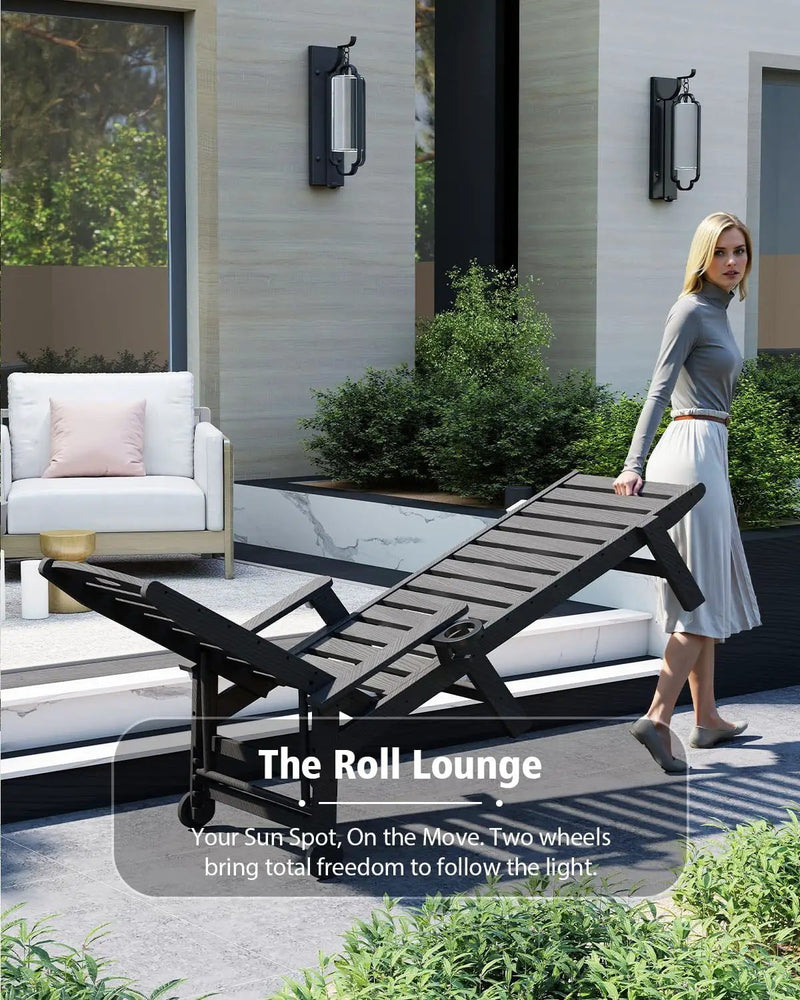 Patio Lounge Chair Outdoor with Reclining Backrest by HouseOfZazla