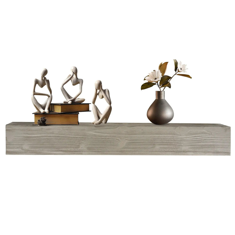 Rustic Wood Fireplace Mantel, Wall-Mounted & Floating Shelf For Home Decor by Unique Piece Furniture