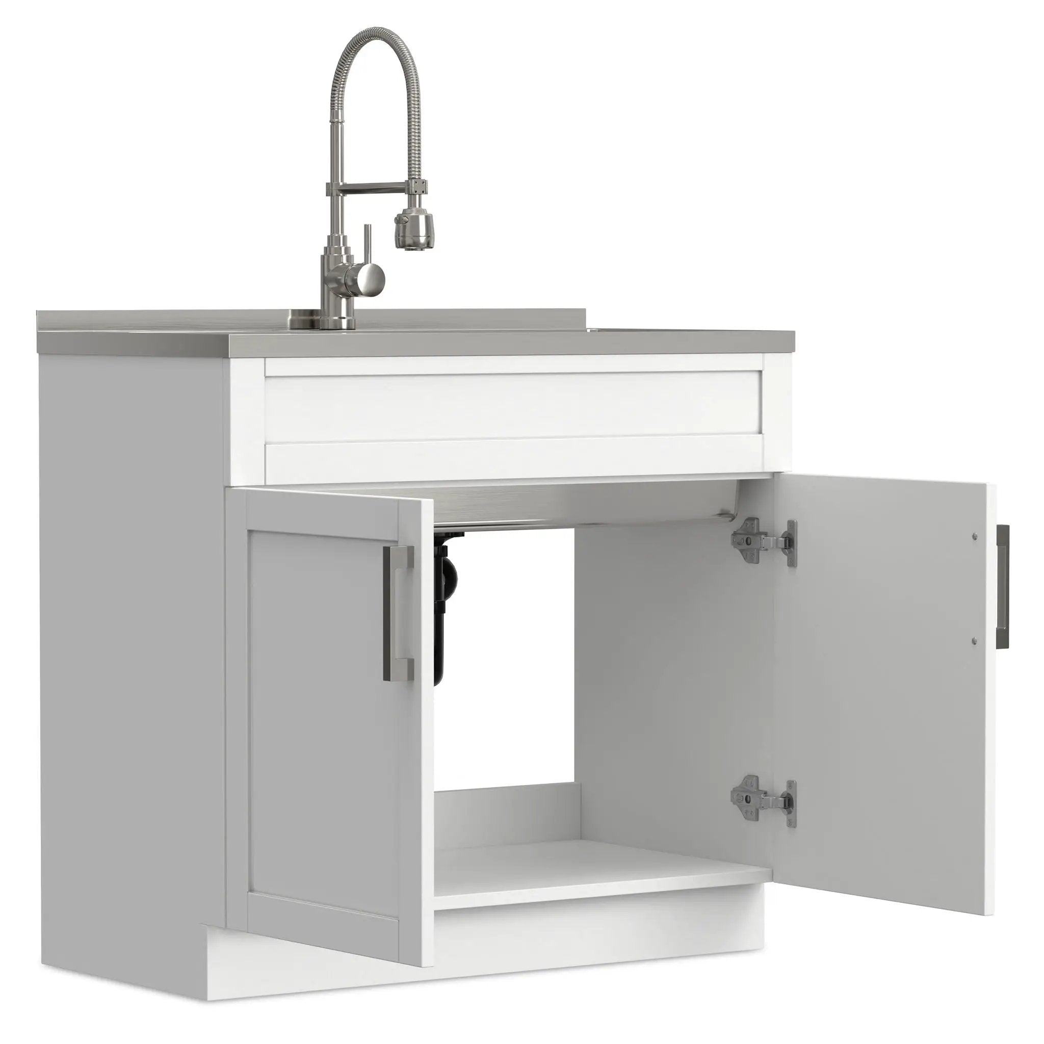 Hennessy - Deluxe Laundry Cabinet With Faucet And Stainless Steel Sink by Unique Piece Furniture