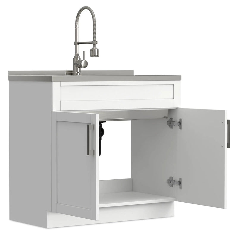 Hennessy - Deluxe Laundry Cabinet With Faucet And Stainless Steel Sink by HouseOfZazla