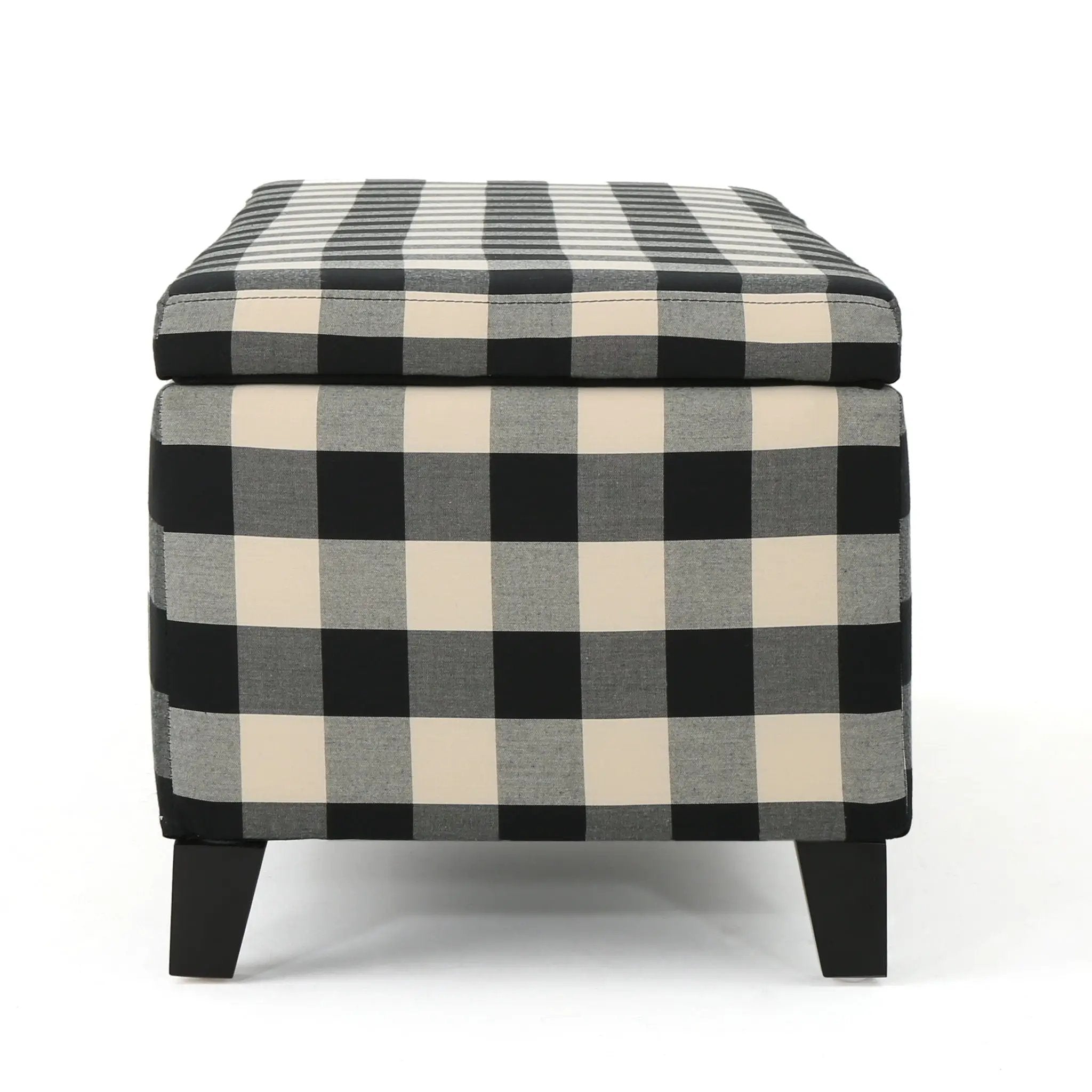 Contemporary Storage Ottoman With Seating And Storage - Black by HouseOfZazla