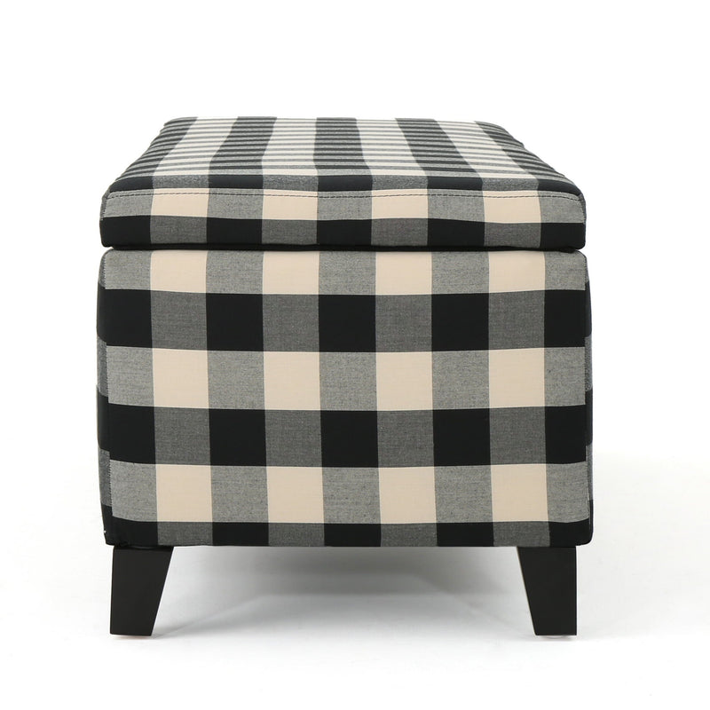 Contemporary Storage Ottoman With Seating And Storage - Black by HouseOfZazla