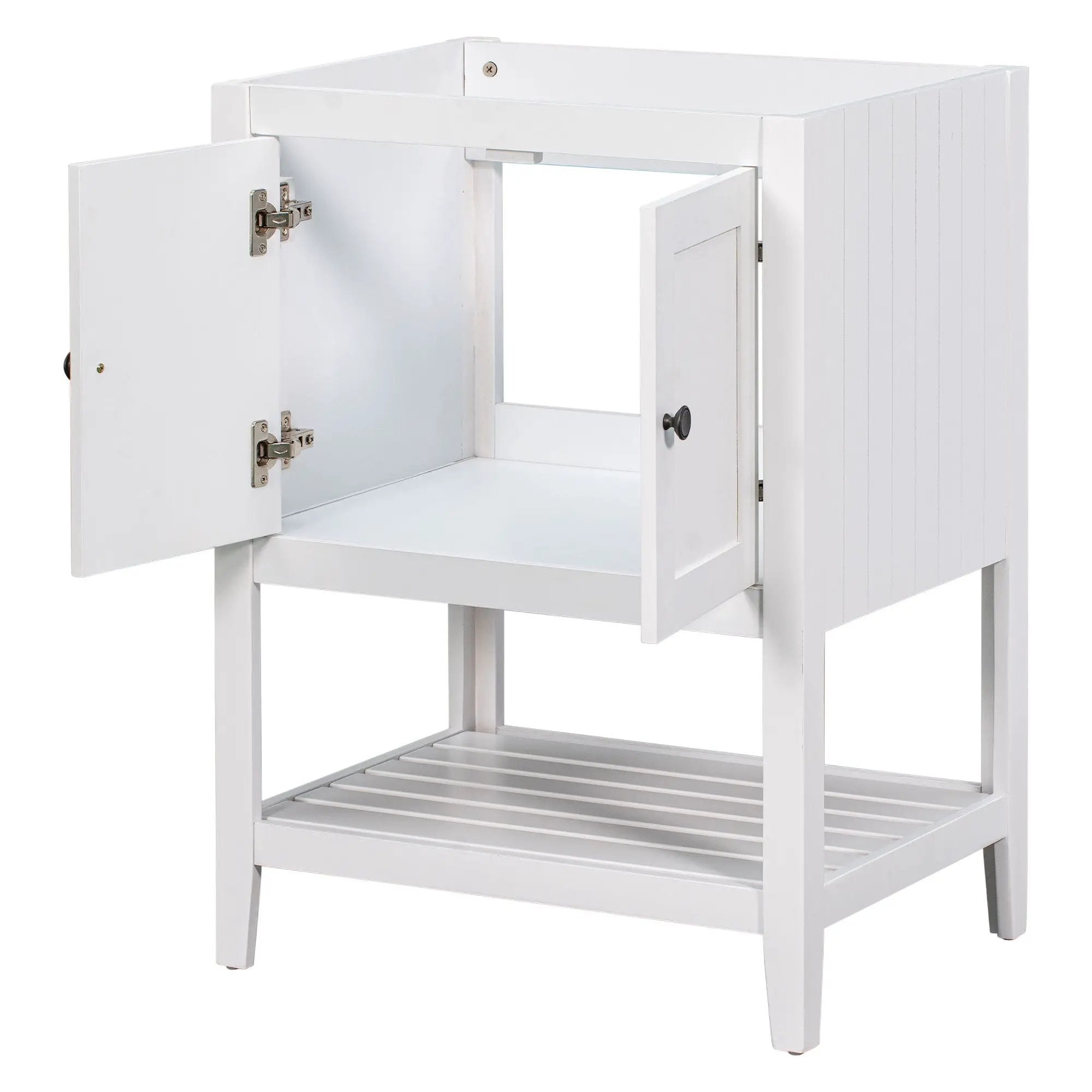 Bathroom Vanity Base Only, Soild Wood Frame, Bathroom Storage Cabinet With Doors And Open Shelf by HouseOfZazla