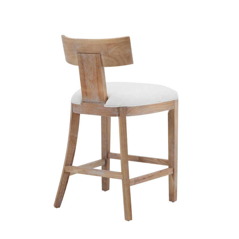 27" Upholstered Counter Stools Set of 2 with Solid Rubber Wood Frame by HouseOfZazla