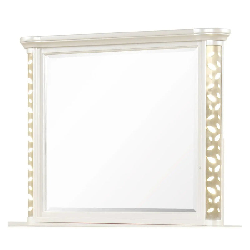 Cinderella - Bedroom Mirror With LED Frame Lighting (Dresser Not Included) - Beige by HouseOfZazla