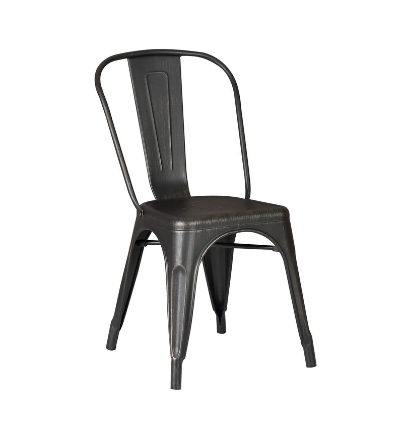 Set of 4 Stackable Metal Dining Chairs, Modern Industrial Slat Back by HouseOfZazla